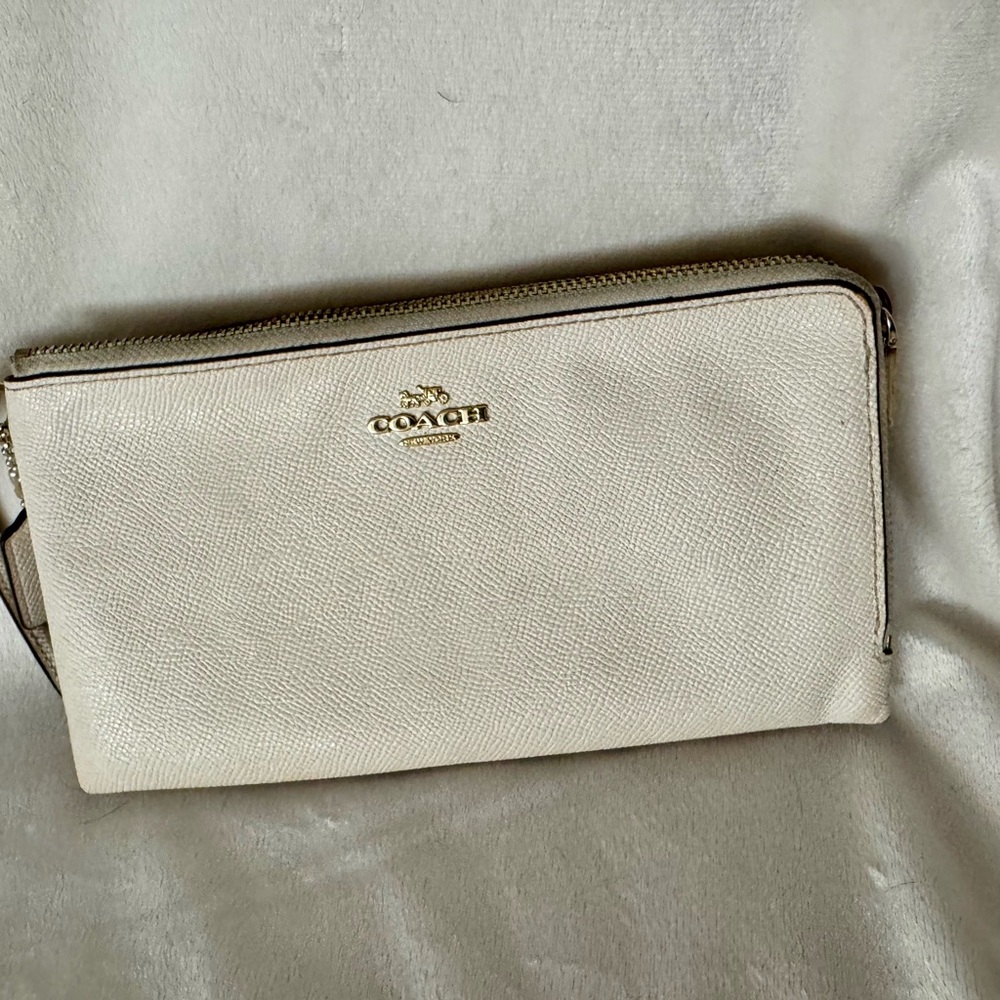 Coach Beige Textured Wristlet